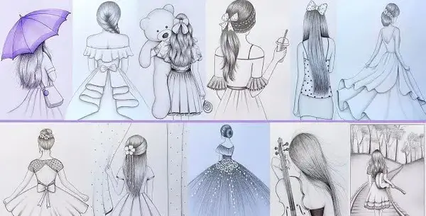 عکس نقاشی دخترانه کوچک طراحی