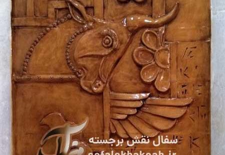 عکس نقاشی طرح برجسته روی سفال