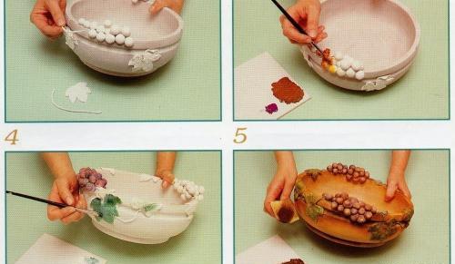 عکس نقاشی طرح برجسته روی سفال