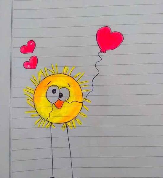 عکس نقاشی دخترانه کلاس اول ساده