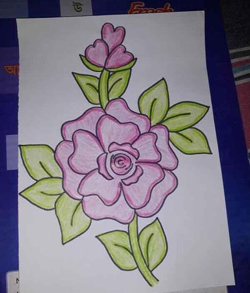 عکس نقاشی دخترانه گلی