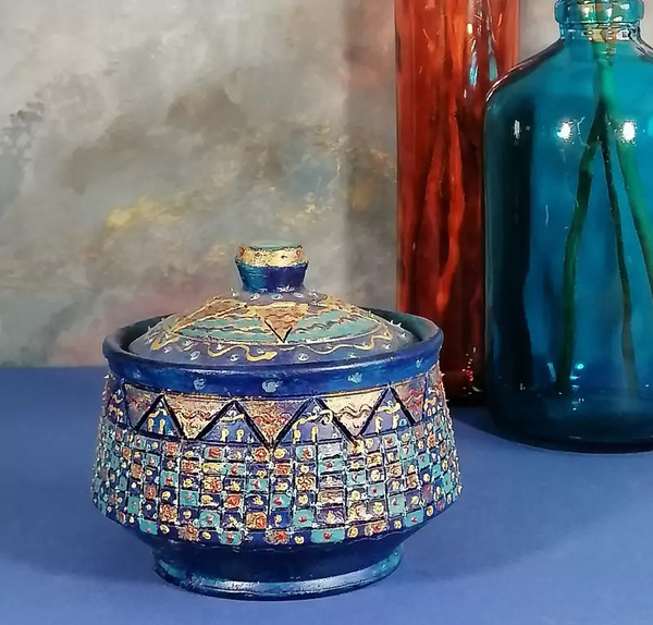عکس طرح سنتی نقاشی روی سفال
