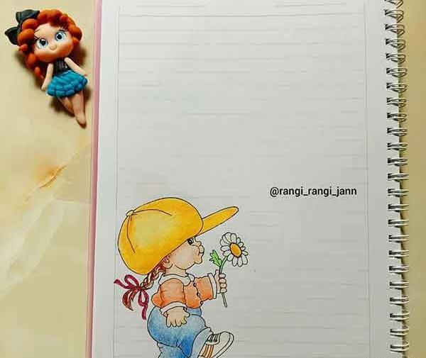عکس نقاشی دخترانه برای گوشه دفتر