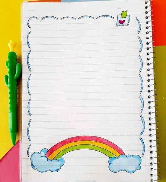 عکس نقاشی دخترانه برای گوشه دفتر مشق