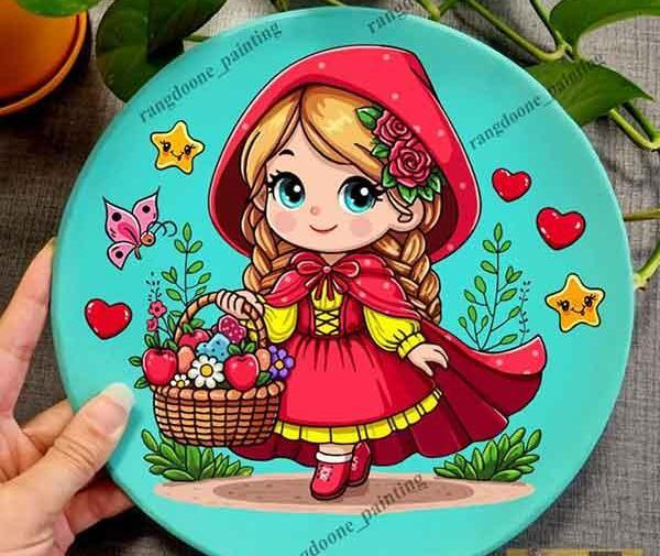 عکس نقاشی روی سفال با گواش طرح پاندا