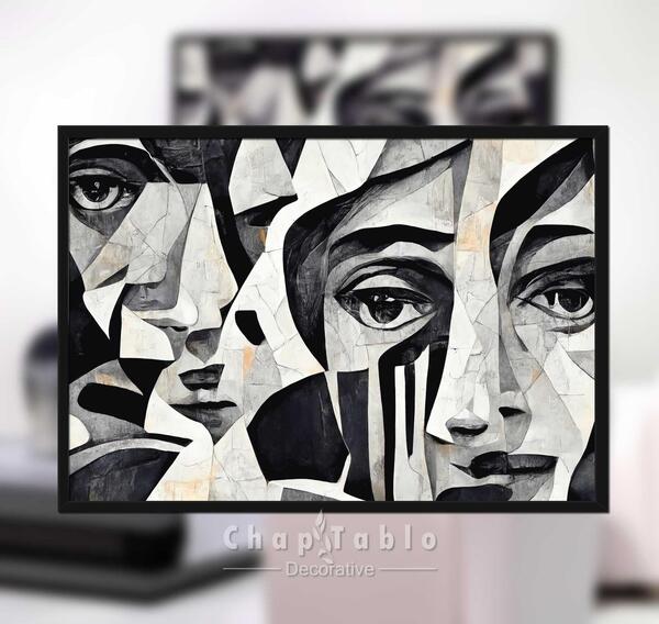 عکس نقاشی روی بوم طرح کوبیسم
