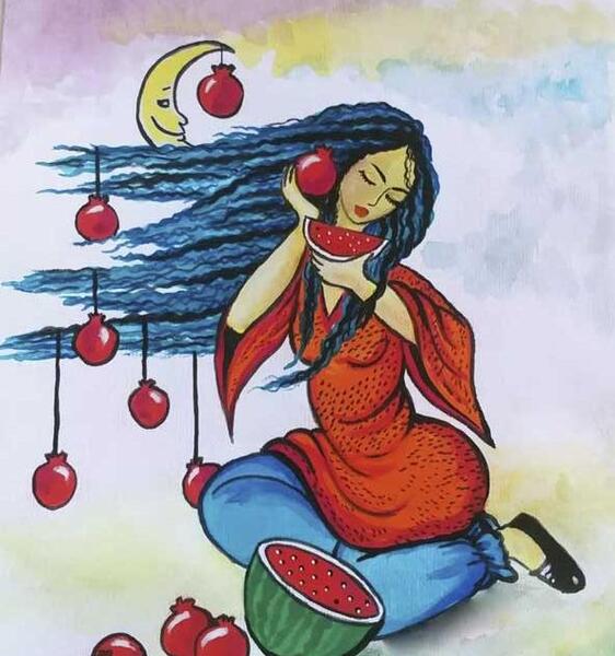 عکس نقاشی دخترانه میوه ای