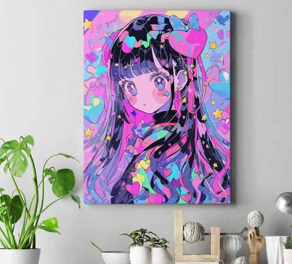 عکس طرح دخترانه برای نقاشی روی بوم