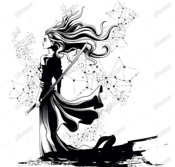 عکس نقاشی انیمه دخترانه نیمرخ