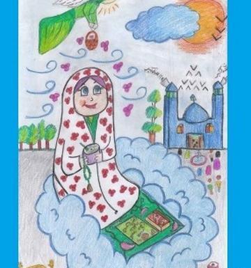 عکس نقاشی دخترانه نماز باران