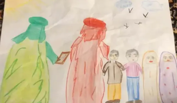 عکس نقاشی دخترانه نماز باران