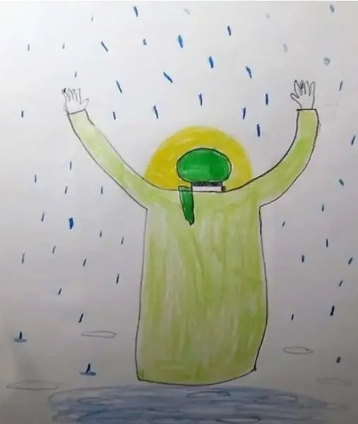 عکس نقاشی دخترانه نماز باران