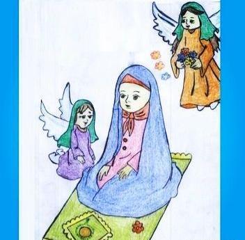 عکس نقاشی دخترانه نماز خوان