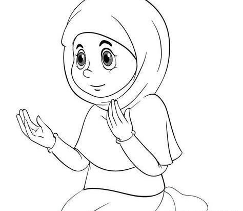 عکس نقاشی دخترانه نماز خوان