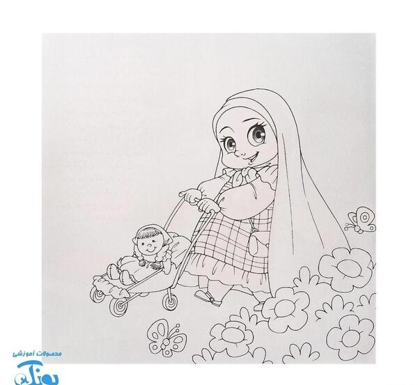 عکس نقاشی دخترانه نمازی