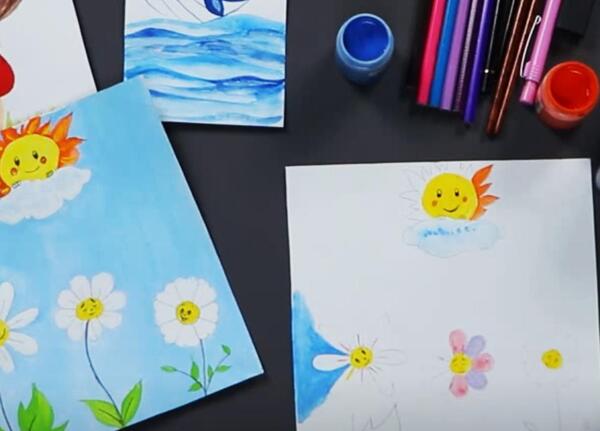 عکس طرح نقاشی با گواش برای کودکان