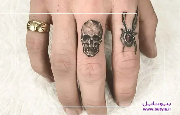 عکس نقاشی طرح اسکلت روی دست