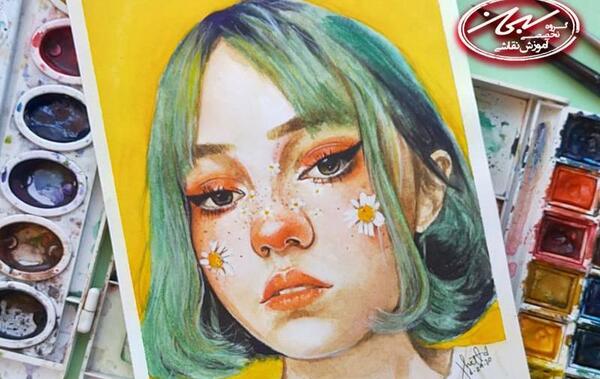 عکس طرح نقاشی با آبرنگ روی مقوا