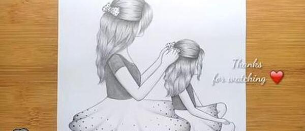 عکس طرح نقاشی برای تولد مادر