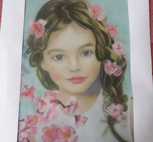 عکس طرح نقاشی دختر با مداد رنگی