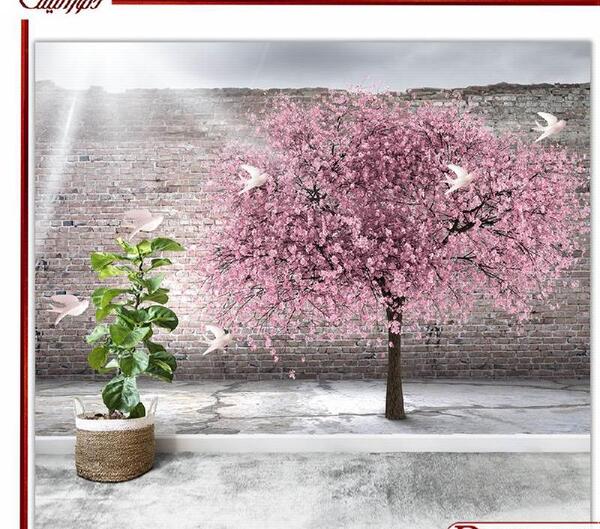 عکس طرح نقاشی درخت روی دیوار