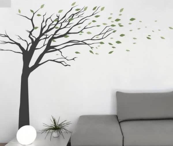 عکس طرح نقاشی درخت روی دیوار