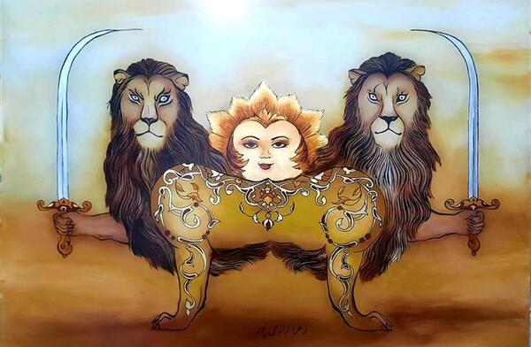 عکس طرح نقاشی شیر و خورشید