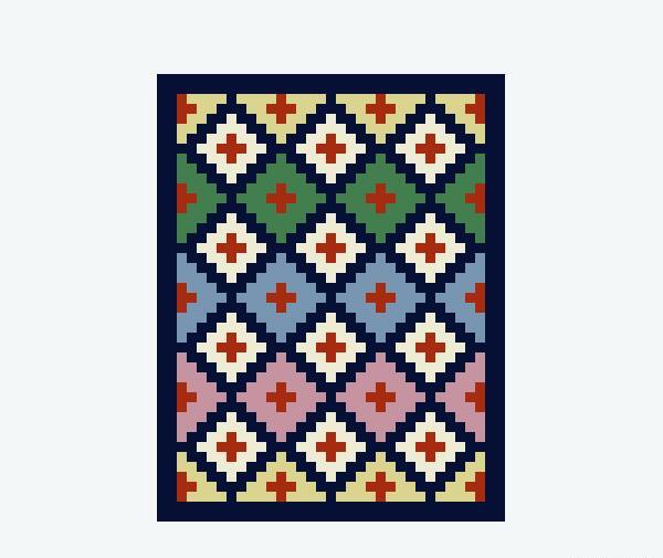 عکس طرح ساده گلیم برای نقاشی