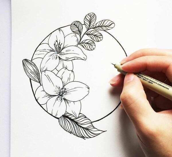 عکس طرح نقاشی ساده برای گلدوزی