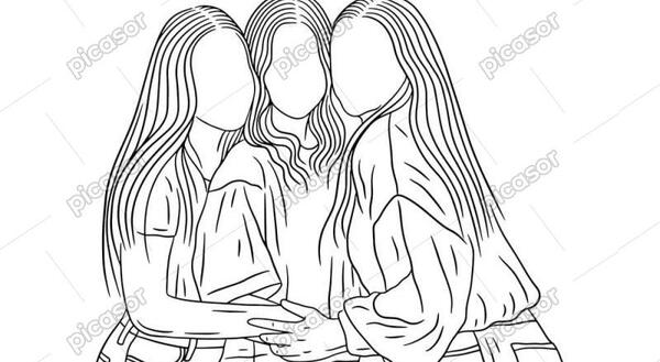 عکس طرح نقاشی مینیمال دختر