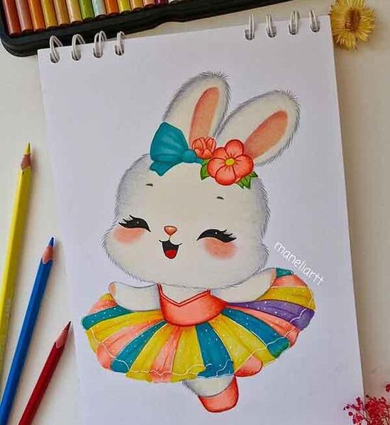عکس طرح نقاشی مداد رنگی ساده