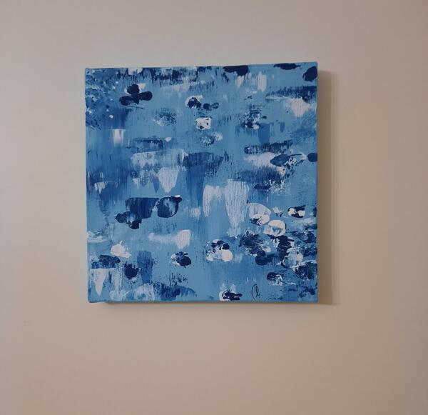عکس طرح نقاشی روی بوم منظره ساده