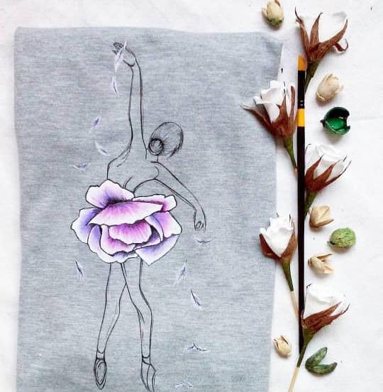 عکس طرح ساده نقاشی روی پارچه