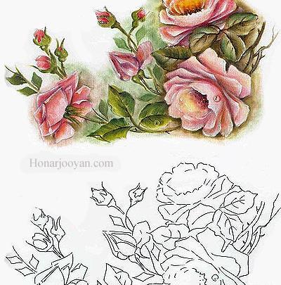 عکس طرح خام نقاشی روی پارچه ساده