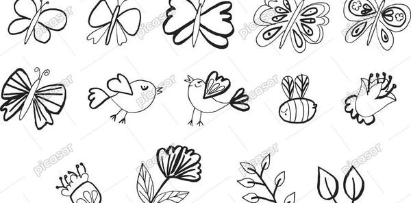 عکس طرح پرنده ساده برای نقاشی