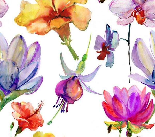 عکس طرح نقاشی گل ساده با ابرنگ