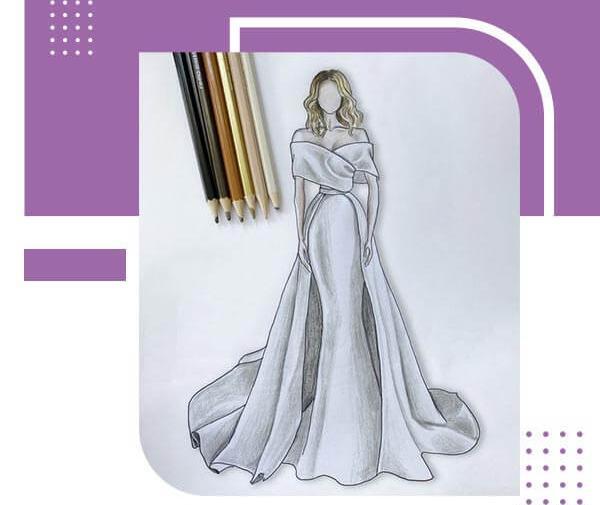عکس طرح لباس دخترانه برای نقاشی