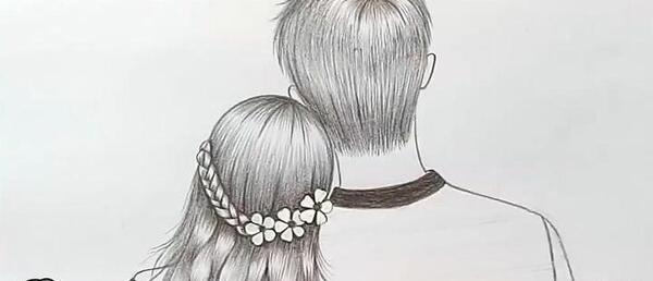 عکس طرح نقاشی عاشقانه دختر و پسر