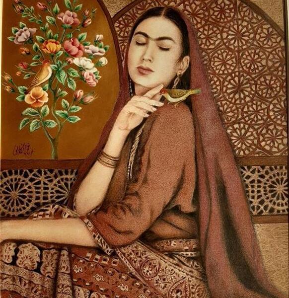 عکس طرح نقاشی زن قاجار