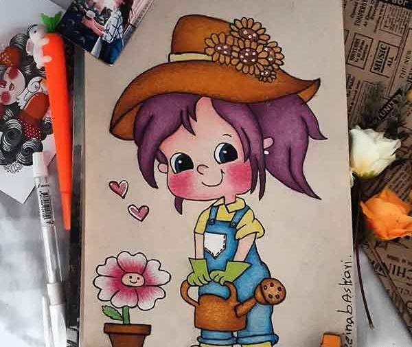 عکس طرح زیبا برای نقاشی با مداد رنگی