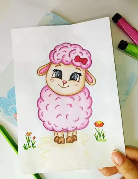 عکس نقاشی طرح دخترانه ساده