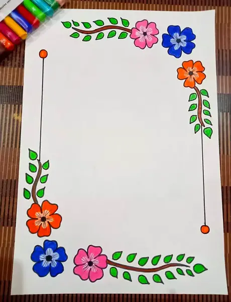 عکس نقاشی حاشیه دفتر طرح گل
