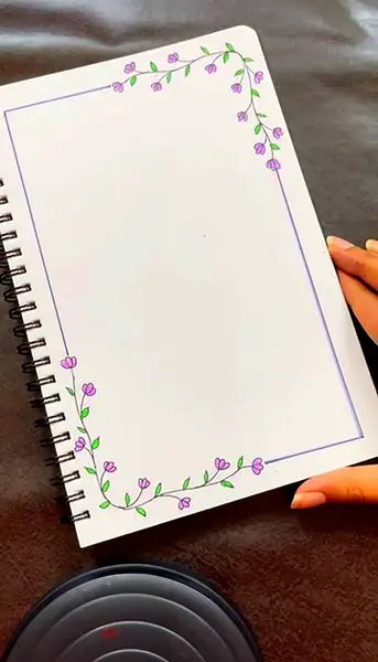 عکس نقاشی حاشیه دفتر طرح گل