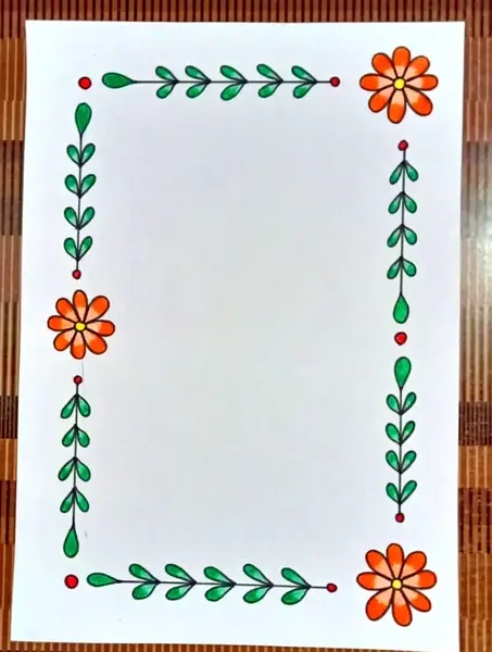 عکس نقاشی حاشیه دفتر طرح گل