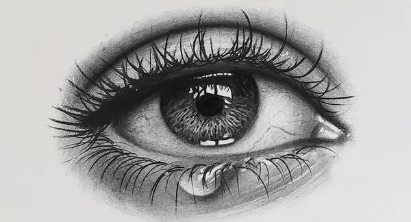 عکس طرح نقاشی چشم سیاه قلم