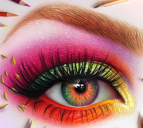 عکس طرح نقاشی چشم ساده