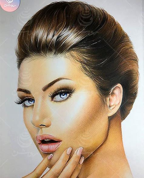 عکس طرح نقاشی چهره رنگی