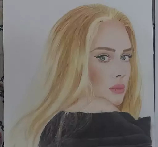 عکس طرح نقاشی چهره مداد رنگی