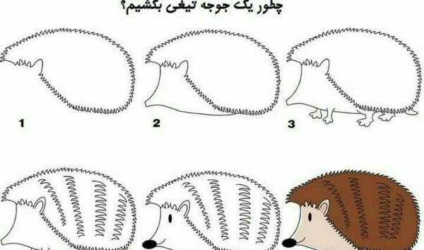 عکس طرح نقاشی جوجه تیغی