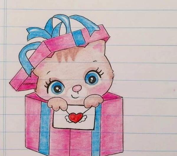 عکس نقاشی دخترانه و آسان برای دفتر مشق